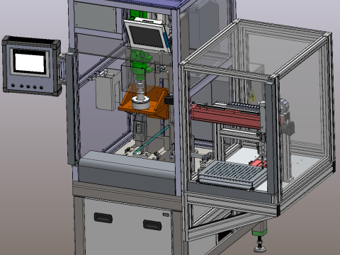 Автоматическая машина для упаковки под давлением с распылительной насадкой SolidWorks 3D 3D Модель