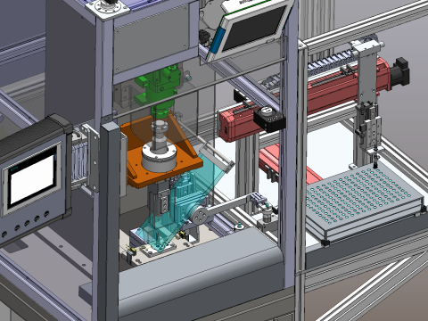 Автоматическая машина для упаковки под давлением с распылительной насадкой SolidWorks 3D 3D Модель
