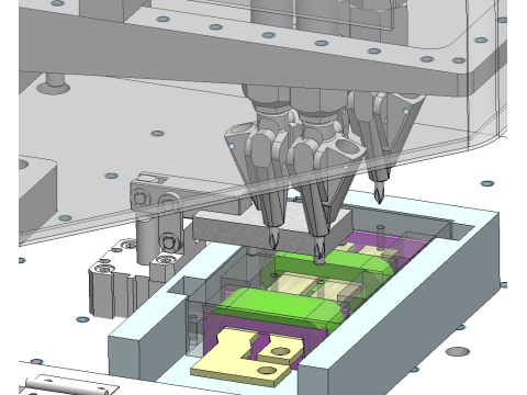 Mesin sekrup pengunci empat sumbu desktop SolidWorks 3D Model 3D