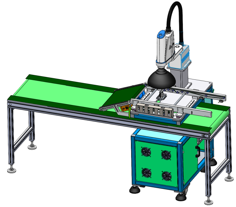 在 SolidWorks 3D 中对上下轨道材料进行 AOI 检测 3D 模型 .c4d .max .obj .3ds .fbx .stl .blend