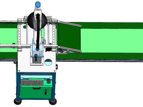 AOI inspection of materials for upper and lower tracks in SolidWorks 3D 3D Model