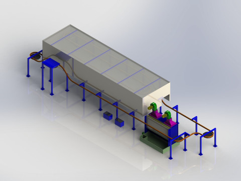 Línea de secado de cadenas de suspensión SolidWorks modelo 3d Modelo 3D