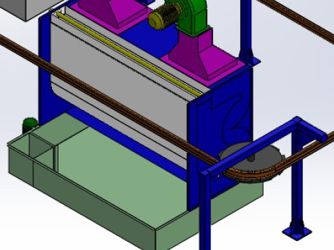 Підвісна ланцюгова сушильна лінія SolidWorks 3D 3D Модель