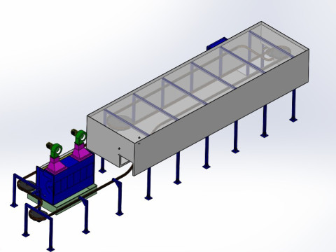 Підвісна ланцюгова сушильна лінія SolidWorks 3D 3D Модель