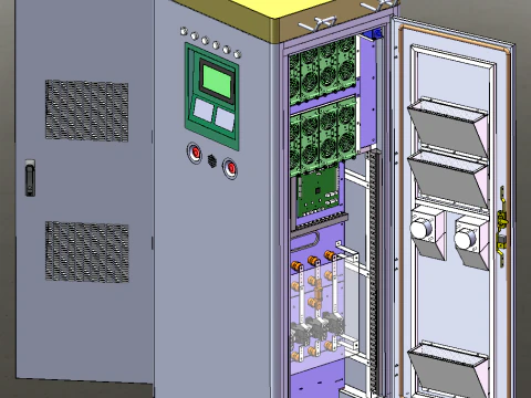 120KW yeni enerji ara&ccedil; şarj kabini SolidWorks d&uuml;zenlenebilir 3D Model