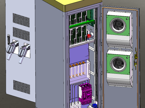 120KW नई ऊर्जा वाहन चार्जिंग कैबिनेट सॉलिडवर्क्स संपादन योग्य 3D मॉडल
