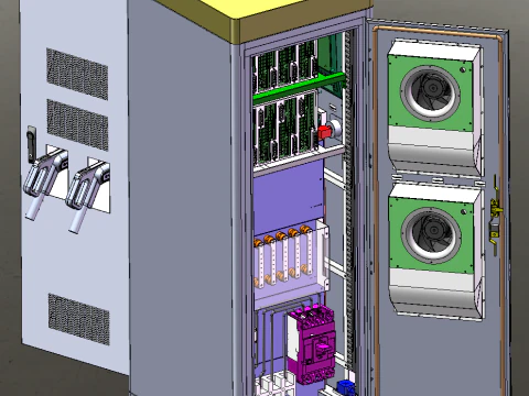 120KW new energy vehicle charging cabinet SolidWorks editable 3D Model