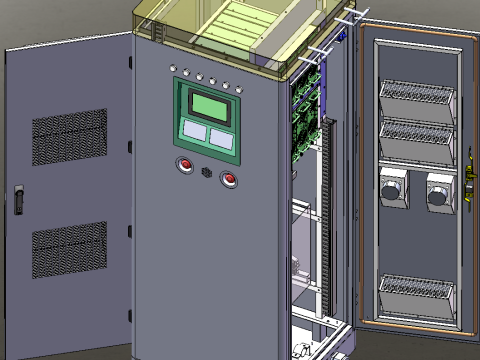 120KW नई ऊर्जा वाहन चार्जिंग कैबिनेट सॉलिडवर्क्स संपादन योग्य 3D मॉडल