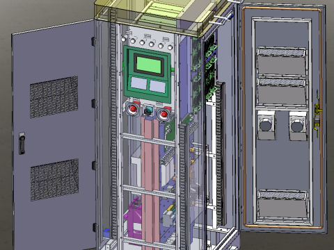 120KW नई ऊर्जा वाहन चार्जिंग कैबिनेट सॉलिडवर्क्स संपादन योग्य 3D मॉडल