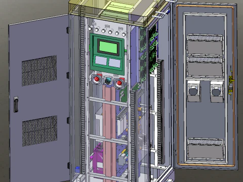 120KW new energy vehicle charging cabinet SolidWorks editable 3D Model