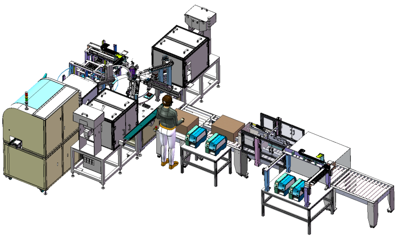 Alarm cihazı üretim hattı SolidWorks düzenlenebilir 3D Model .c4d .max .obj .3ds .fbx .stl .blend 