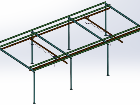 KBK 吊り下げコンベア ライン SolidWorks 編集可能 3Dモデル