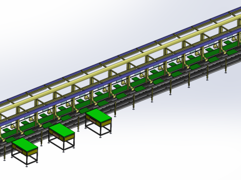 Differentialkettenriemenlinie Aufzugsproduktionslinie SolidWorks bearbeitbar 3D Modell