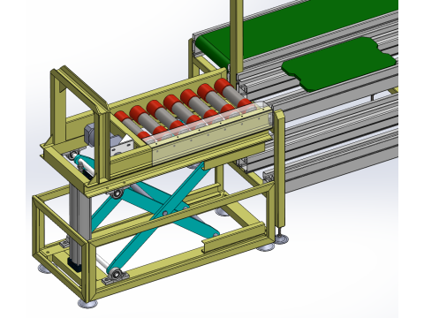 Diferansiyel zincir bant hattı asansör üretim hattı SolidWorks düzenlenebilir 3D Model