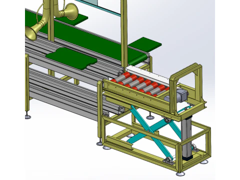 Differential chain belt line elevator production line SolidWorks editable 3D Model