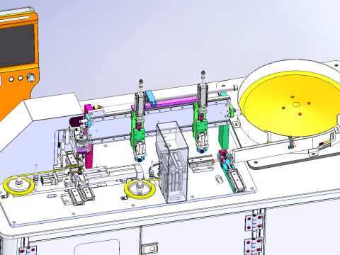 인덕턴스 자동 테이프 포장기 SolidWorks 편집 가능 3D 모델
