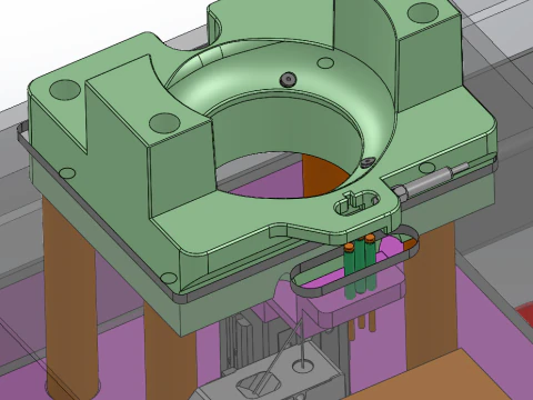 Injection molded part probe detection SolidWorks editable 3D Model