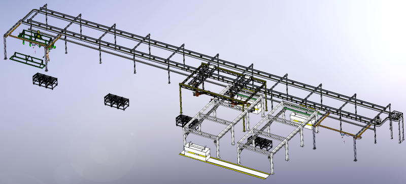 Línea de producción de cadena de suspensión de máquina de aflojamiento profundo SolidWorks editable Modelo 3D .c4d .max .obj .3ds .fbx .stl .blend 