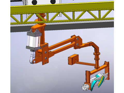 Deep loosening machine suspension chain production line SolidWorks editable 3D Model