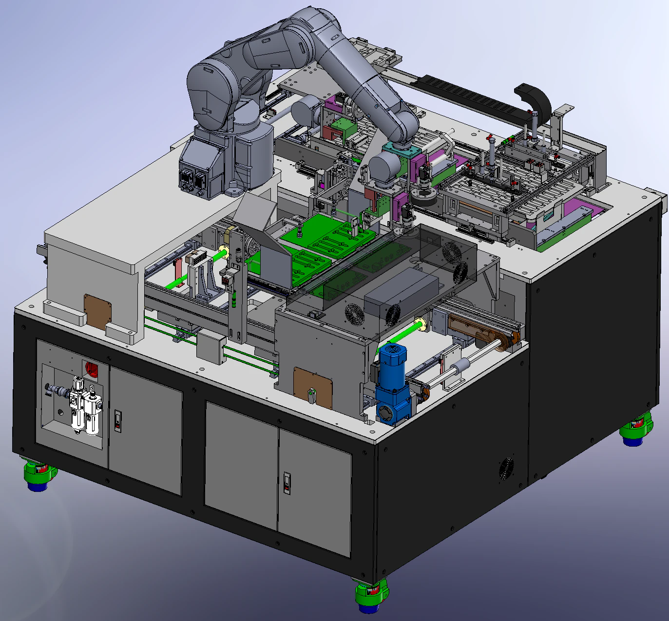 Memory module fully automatic testing equipment SolidWorks editable 3D Model .c4d .max .obj .3ds .fbx .stl .blend 
