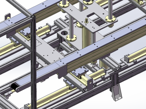 Línea de producción de inspección de techos solares para automóviles SolidWorks editable Modelo 3D