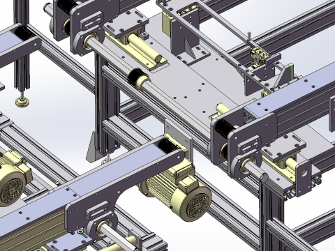 Línea de producción de inspección de techos solares para automóviles SolidWorks editable Modelo 3D
