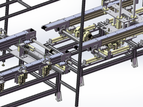 Línea de producción de inspección de techos solares para automóviles SolidWorks editable Modelo 3D