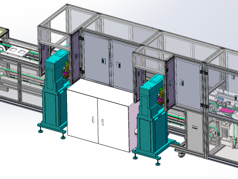 全自動転写印刷装置組立ライン SolidWorks 編集可能 3Dモデル
