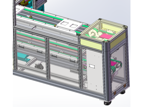 Linha de montagem de equipamentos de impressão por transferência totalmente automática SolidWorks editável Modelo 3D