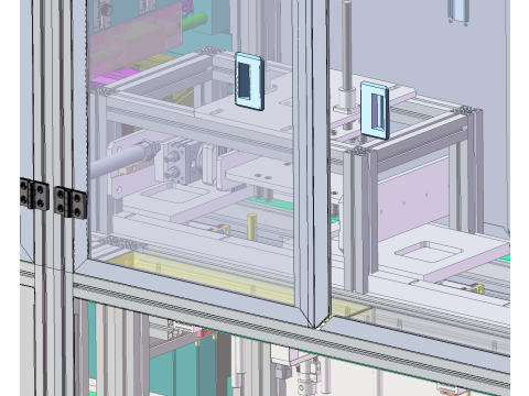 Linha de montagem de equipamentos de impressão por transferência totalmente automática SolidWorks editável Modelo 3D