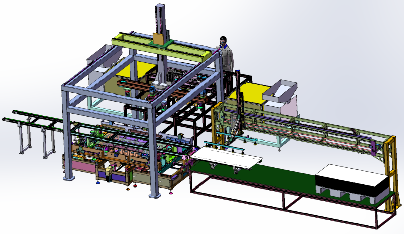 Линия сборки зеркал с рамой из алюминиевого сплава, включая клей SolidWorks, редактируемый 3D Модель .c4d .max .obj .3ds .fbx .stl .blend 
