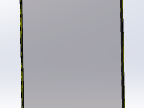 Линия сборки зеркал с рамой из алюминиевого сплава, включая клей SolidWorks, редактируемый 3D Модель