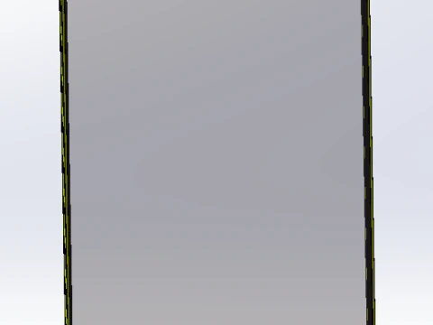 Aluminum alloy frame fitting mirror assembly line including glue SolidWorks editable 3D Model