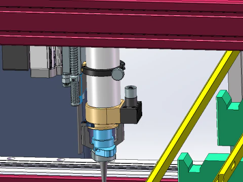 Aluminum alloy frame fitting mirror assembly line including glue SolidWorks editable 3D Model