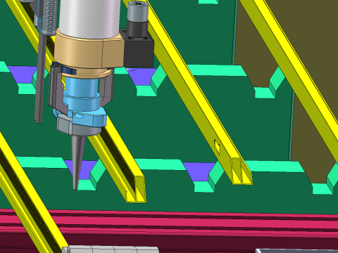 Линия сборки зеркал с рамой из алюминиевого сплава, включая клей SolidWorks, редактируемый 3D Модель