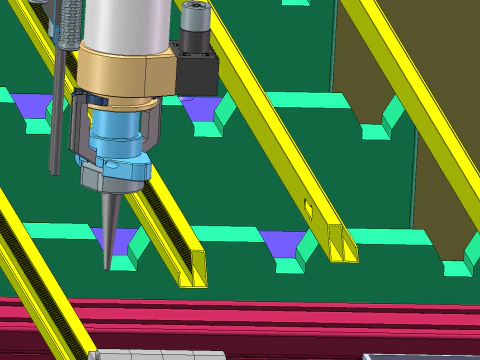 Aluminum alloy frame fitting mirror assembly line including glue SolidWorks editable 3D Model