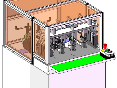 Четырехголовочная намоточная машина SolidWorks, редактируемая 3D Модель