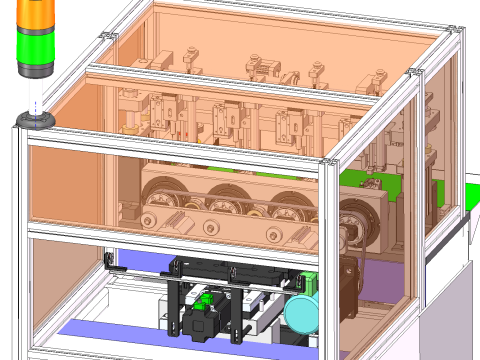 Bobinadora de cuatro cabezales SolidWorks editable Modelo 3D