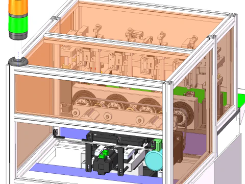 Four head winding machine SolidWorks editable 3D Model