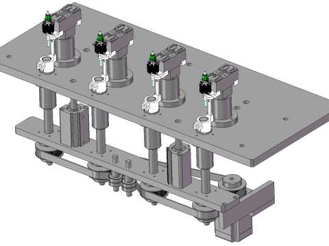 Bobinadora de cuatro cabezales SolidWorks editable Modelo 3D