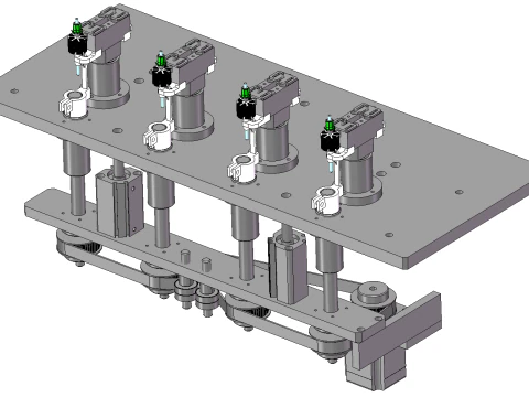 Four head winding machine SolidWorks editable 3D Model