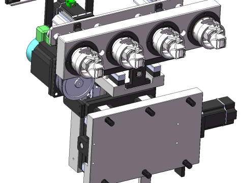 Four head winding machine SolidWorks editable 3D Model