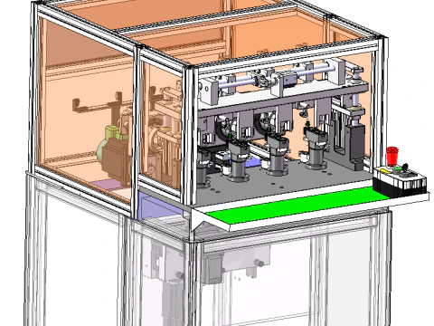 Four head winding machine SolidWorks editable 3D Model