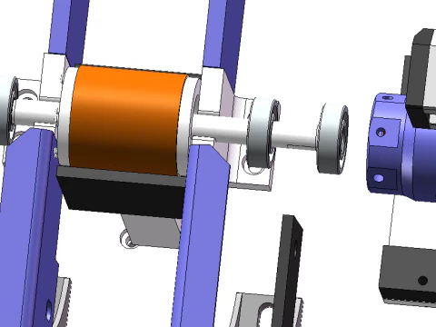 Rotor card spring bearing installation machine SolidWorks editable 3D Model