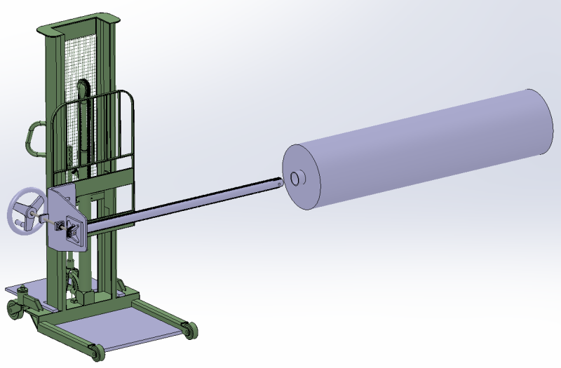Truk bongkar muat drum kain SolidWorks 3D Model 3D .c4d .max .obj .3ds .fbx .stl .blend