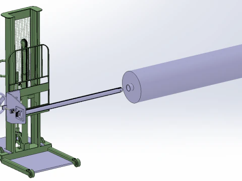직물 드럼 로딩 및 언로딩 트럭 SolidWorks 3D 3D 모델