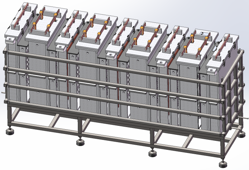 Electrolytic equipment production line SolidWorks 3D Copper plating electrolysis equipment electro 3D Model .c4d .max .obj .3ds .fbx .stl .blend