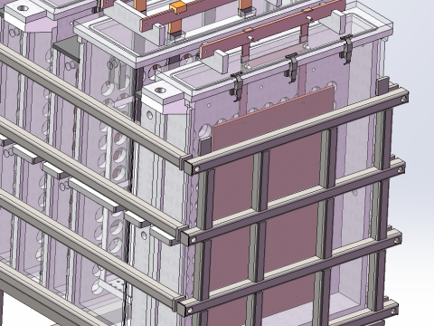 Electrolytic equipment production line SolidWorks 3D Copper plating electrolysis equipment electro 3D Model