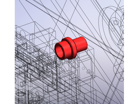 Rueda guía del ascensor remachadora rueda guía y eje ajuste a presión SolidWorks 3D Modelo 3D
