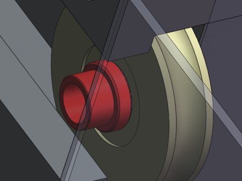 Rueda guía del ascensor remachadora rueda guía y eje ajuste a presión SolidWorks 3D Modelo 3D